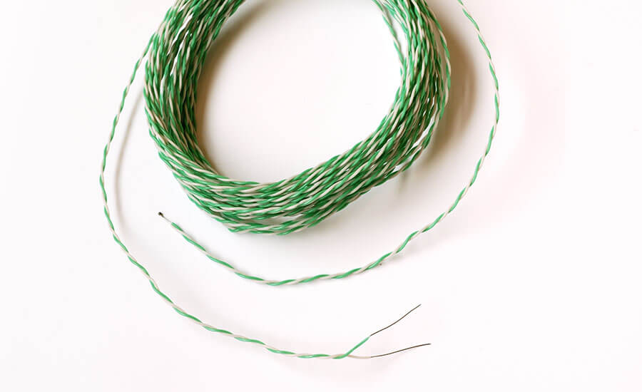 Thermocouple type K with green and white wires Thermocouple type K with green and white wires