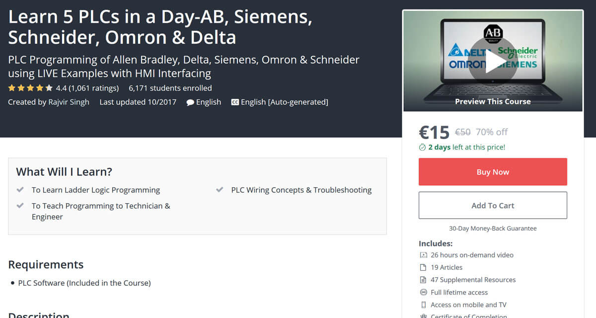Learn 5 PLCs in a Day-AB, Siemens, Schneider, Omron & Delta