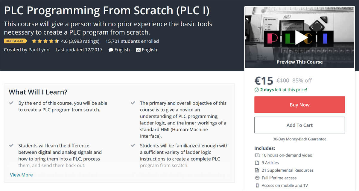 PLC Programming from Scratch on Udemy