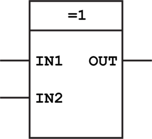Exclusive OR function block XOR in FBD